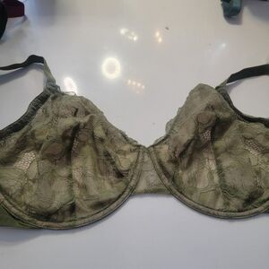 NEARLY NUDE Olive Green Lace Underwire Bra 40DDD /40F